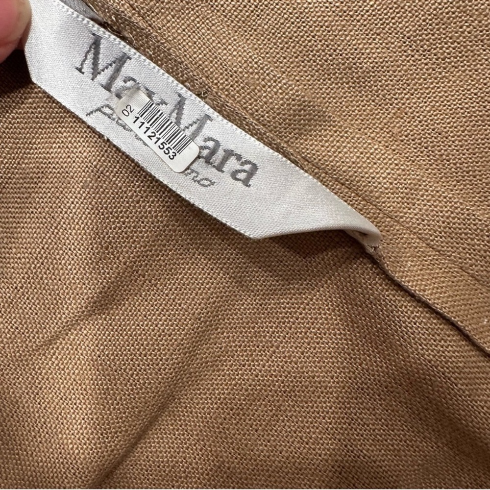 MaxMara Linen blazer 2 Botton Women’s Size 10 Button Derby Natural Fiber - Picture 4 of 8